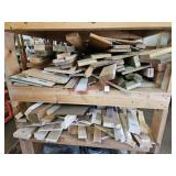 Various boards and blocks on 2 shelves, DOES NOT