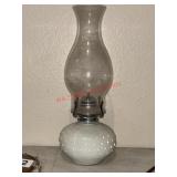 VTG Hobnail Milk Glass Oil Lantern