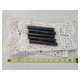 Curtain weights and doilie - living room