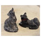 Two Carved Wolf Figures              (Downstairs