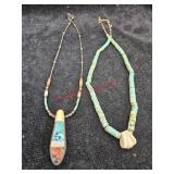 Two turquoise necklaces lot
