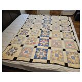 Vintage hand stitched quilt, appx 72'x56' -