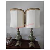 MCM table lamps, glass is not cracked, green