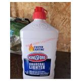 Charcoal lighter fluid, full - shed by playground