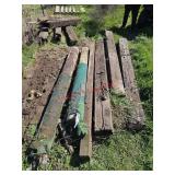 Fence posts/flower bed edging timbers - back left