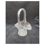 Vintage crystal clear pressed glass basket,