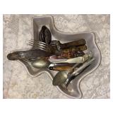 Texas Shaped Dish with VTG/ Antique contents