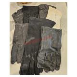 Vintage gloves leather and cloth