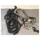 Leather Western Hackamore Bridle and Reins Set