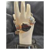 Bracelet hand carved out of ebony, wood and
