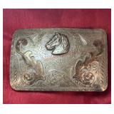 Vintage Sterling Western Belt Buckle