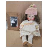 Vintage/antique ceramic doll, FRAMED PHOTO NOT