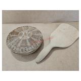 Antique basket and butter churn spatula (per