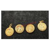 Service medallions and pins gold toned