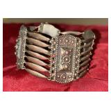 925 Vintage Mexico Silver Panel Bracelet (Missing