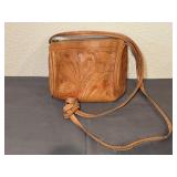 VTG  hand-tooled leather crossbody purse