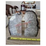 Polished agate bookends - living room