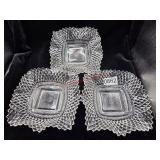 (3) vintage Indiana Glass clear pressed glass