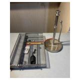 Organizer tray and paper towel holder