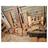 Large lot of hardwood boards, scraps, and