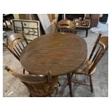 Sturdy Dining Table with Chairs w/ Leaf