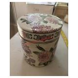 Floral Porcelain Canister           (Living Room)