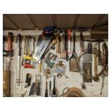 Tools on the wall in this section- shop