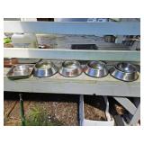 Pet food dishes - left side of house