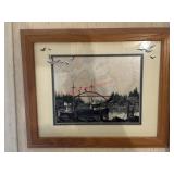 Framed Tugboat Scene           (Living Room)
