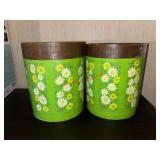 Two Retro Vintage Canisters with contents
