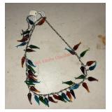 Hand blown glass necklace (kitchen)