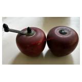vintage wooden apple-shaped salt and pepper