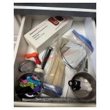Misc Kitchen Drwer lot with thermometers