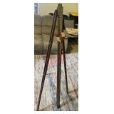 antique wooden surveyor's tripod(Living room)