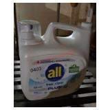 Partial bottle ALL Liquid Free & Clear Detergent