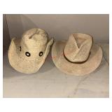 Two Woven Hats, See photos for condition