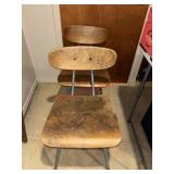 Two Wood and Metal Chairs