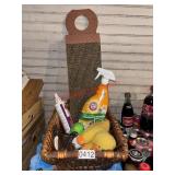 Pet items in woven Basket lot