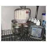 Hand Sani, Mason Jars and Coffee Filters lot