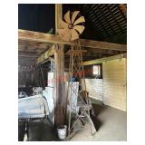 rustic metal windmill garden spinner (Barn)