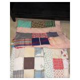 Two Vintage Home Made Quilts Well loved condition