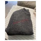 vintage-style chunky wool knit sweater and wool