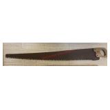 vintage one-man crosscut logging saw(living room