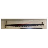 vintage two-person crosscut logging saw 80 inches