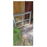 Vintage window for decor ( right side of barn by