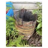 OLD Wood Barrel Barely Hanging On