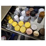 Drawer of spray paint- garage