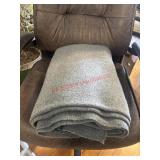 Grey large Wool Blanket