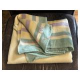 Well Loved thin All Wool VTG Blanket