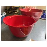 Two Red Mixing Bowls                (kitchen)